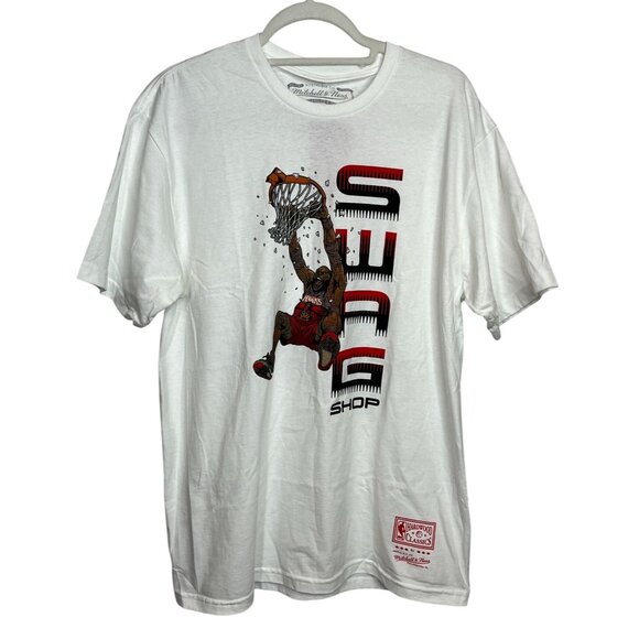 Atlanta Hawks T Shirt Swag Shop Mitchell and Ness Mens Large Top Basketball Tee - Picture 1 of 14